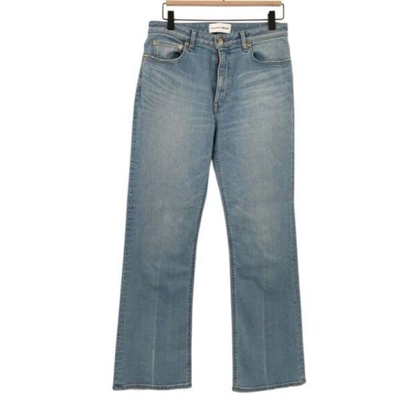 Tu es mon Tresor Blue Mid Rise Flare Leg Slim Fit Denim Amethyst Jeans Size 28 - Picture 2 of 9